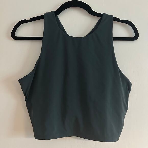 Quince Ultra-Form High-Neck Cropped Tank – Forest Green – Size L - Picture 3 of 8